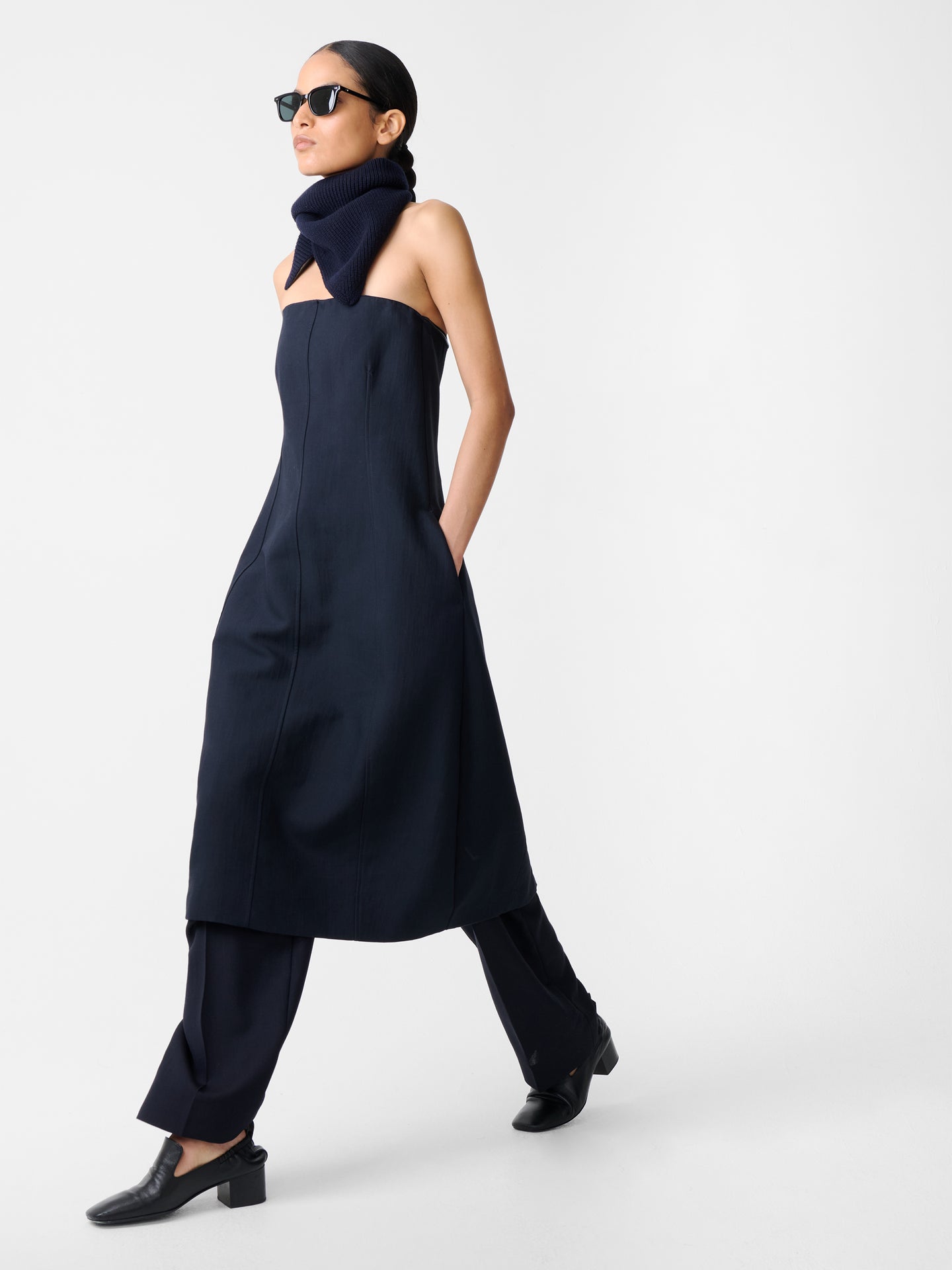 Aude Dress in Darkest Navy