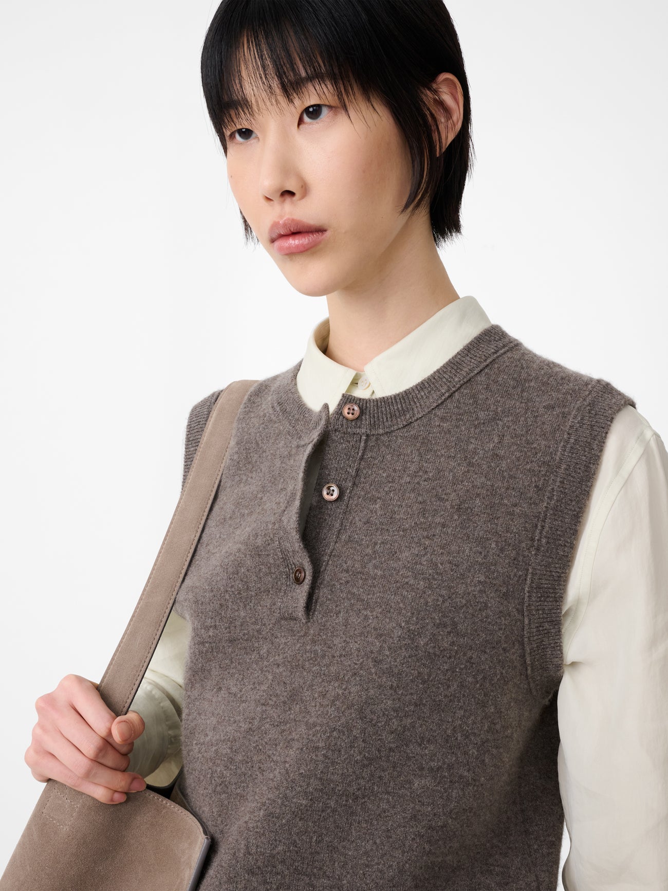 Aurel Knit Vest in Mouse