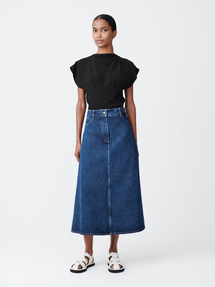 Baringo Denim Skirt in Indigo Wash– Studio Nicholson