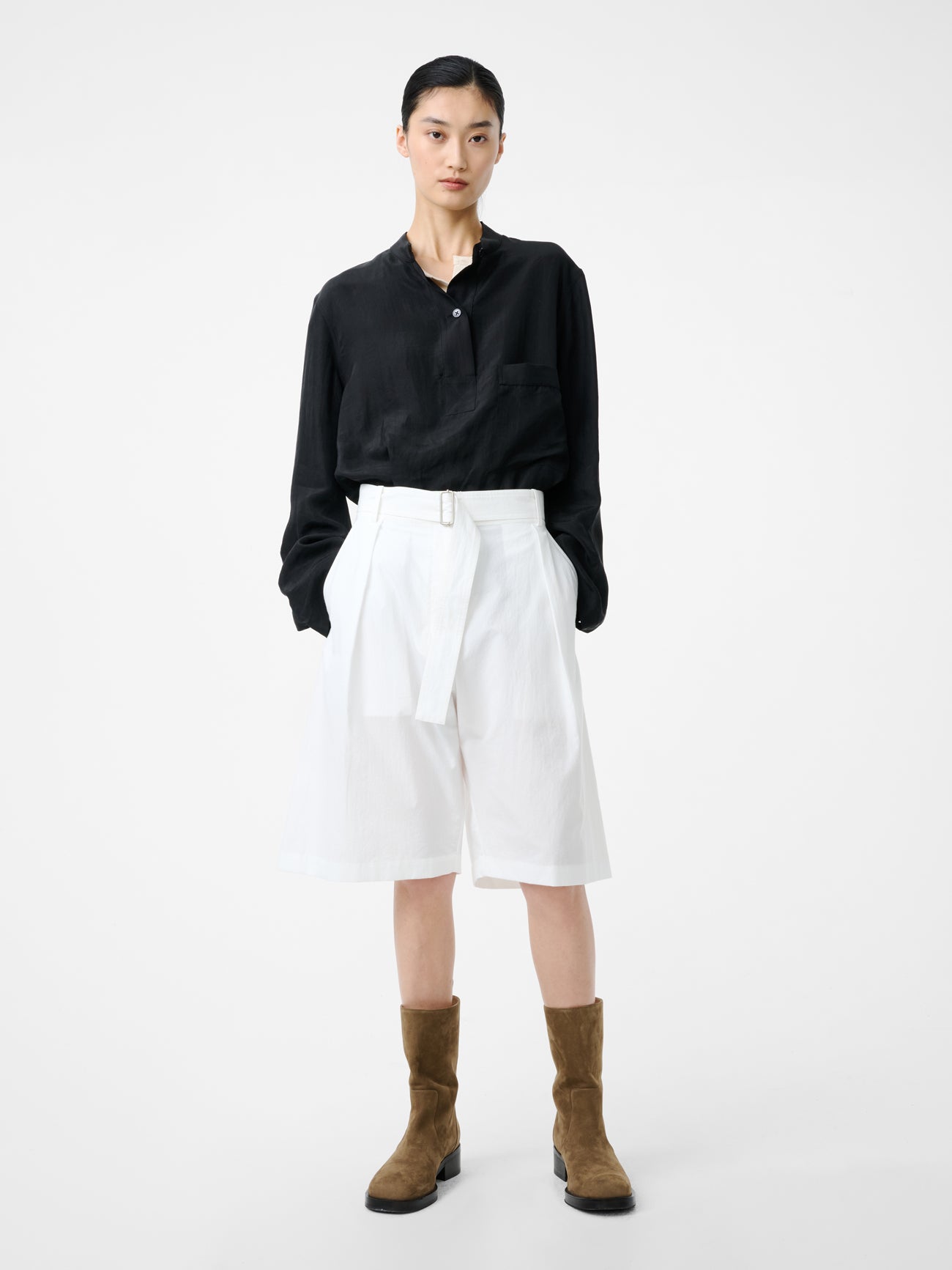 Baye Twill Shirt in Black - Studio Nicholson