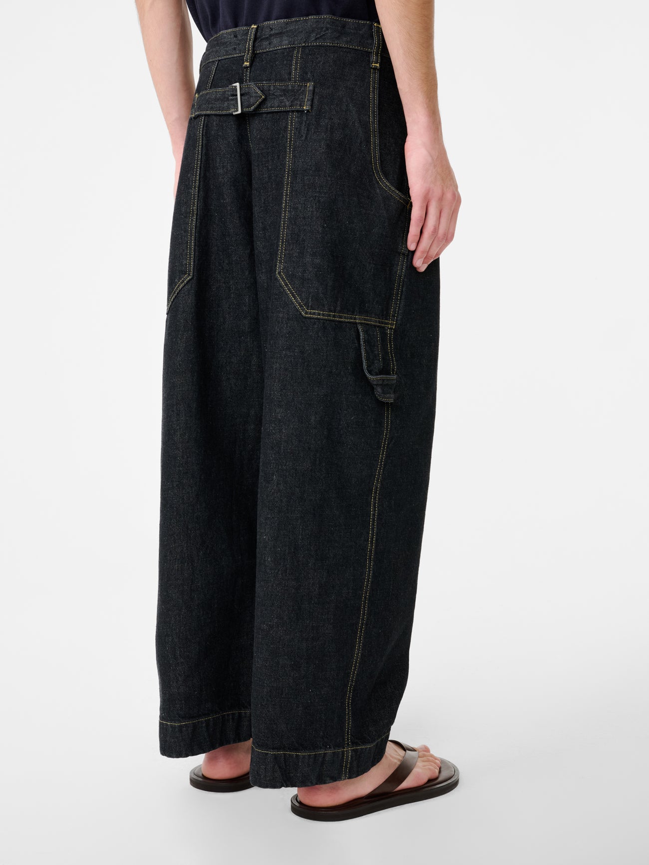 Bridges Italian Denim Pant in Black - Studio Nicholson