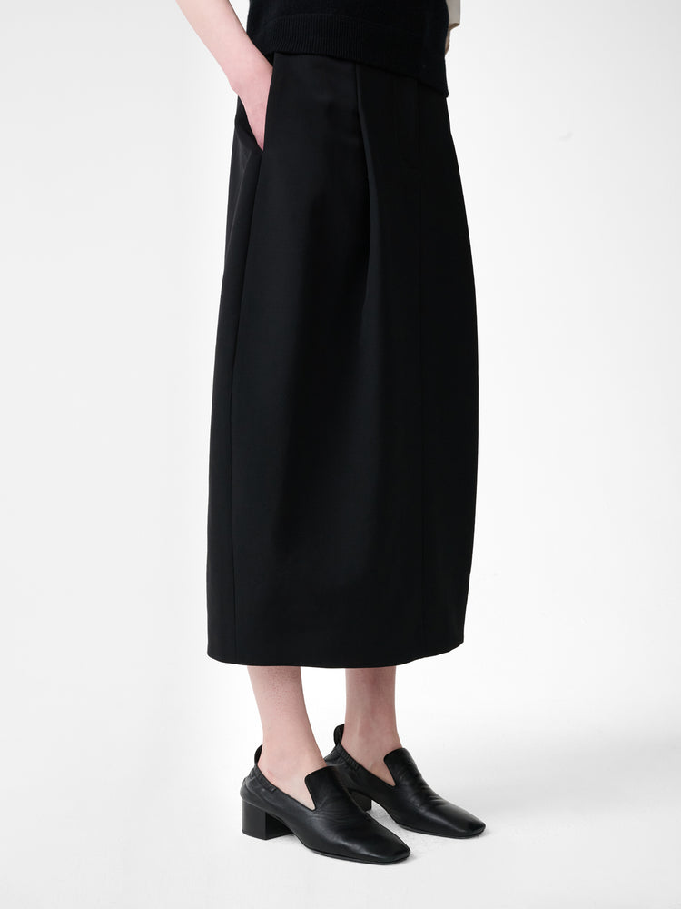 Carson Wool Skirt in Black