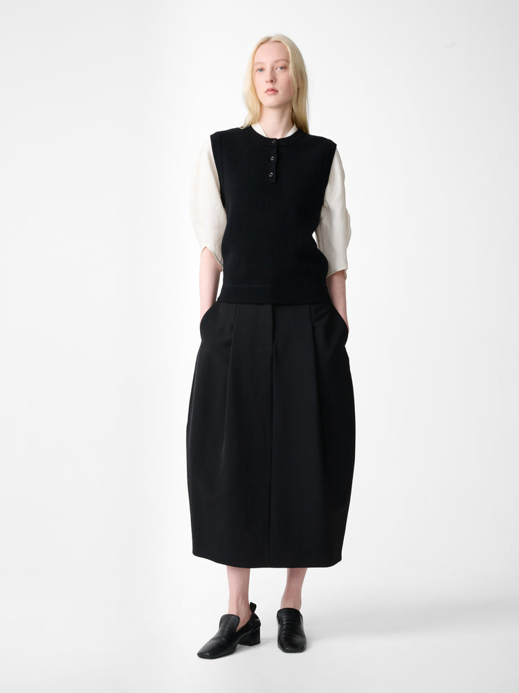 Carson Wool Skirt in Black