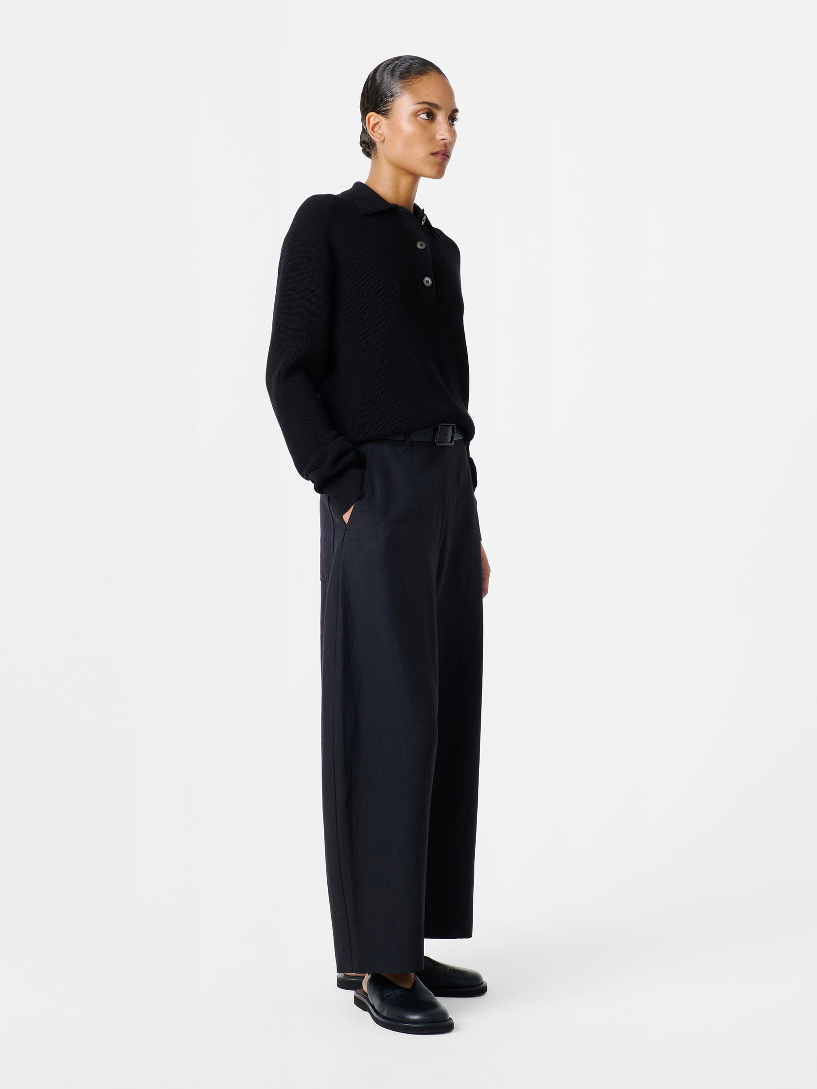 Hayley Linen Pant in Navy by ExVoto