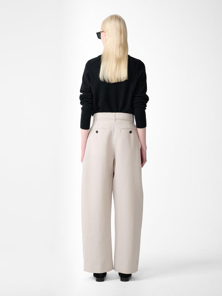 Chatto Wool Belted Pant in Putty