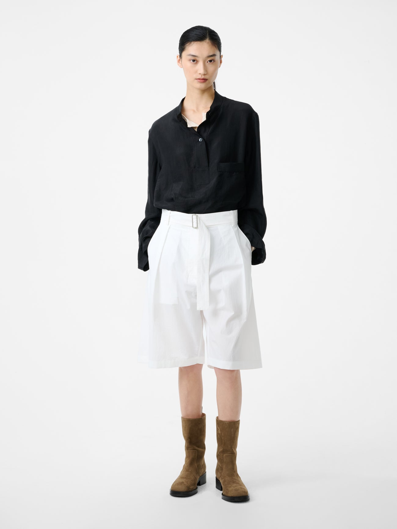 Creon Short in Optic White - Studio Nicholson