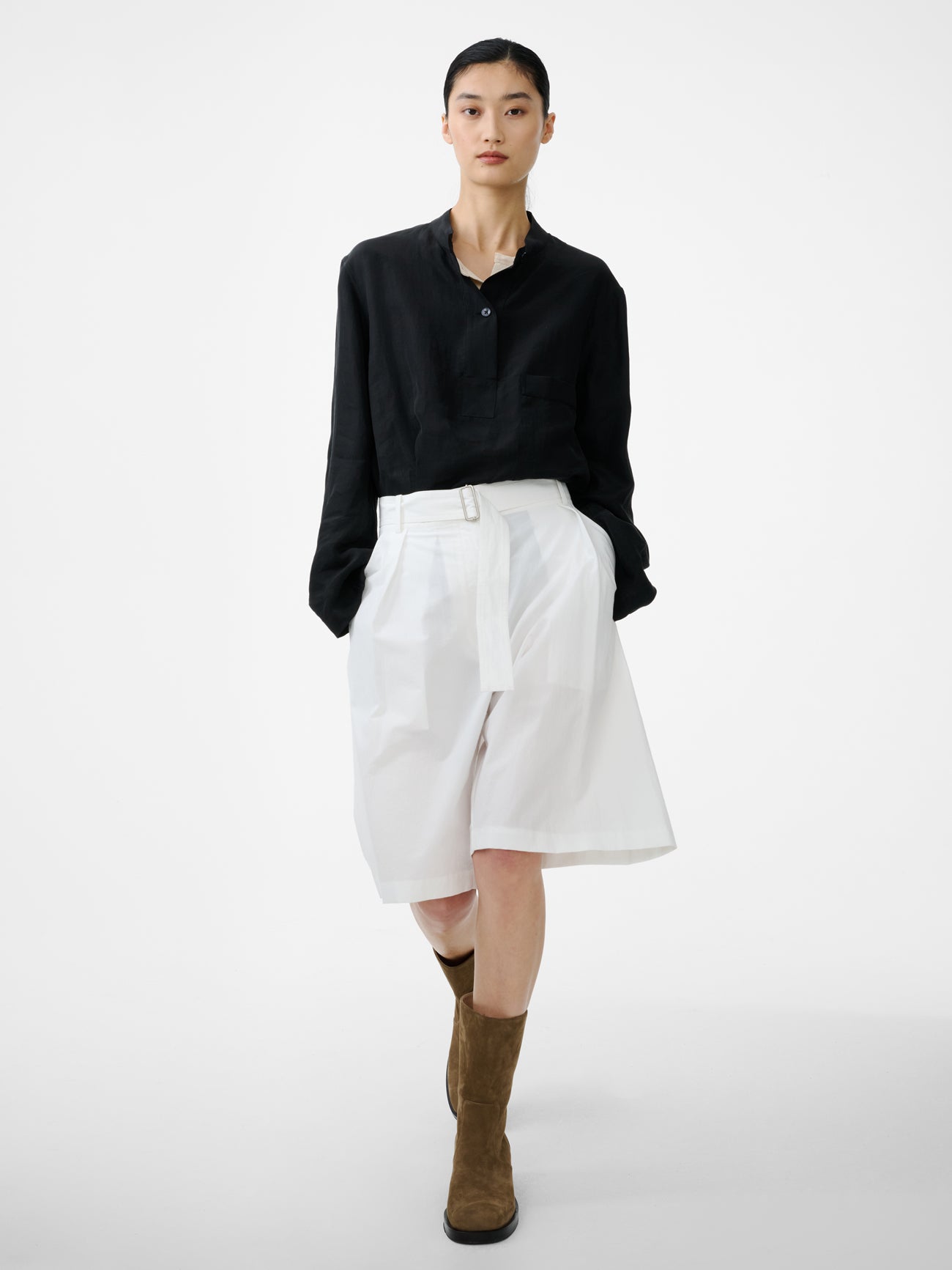 Creon Short in Optic White - Studio Nicholson