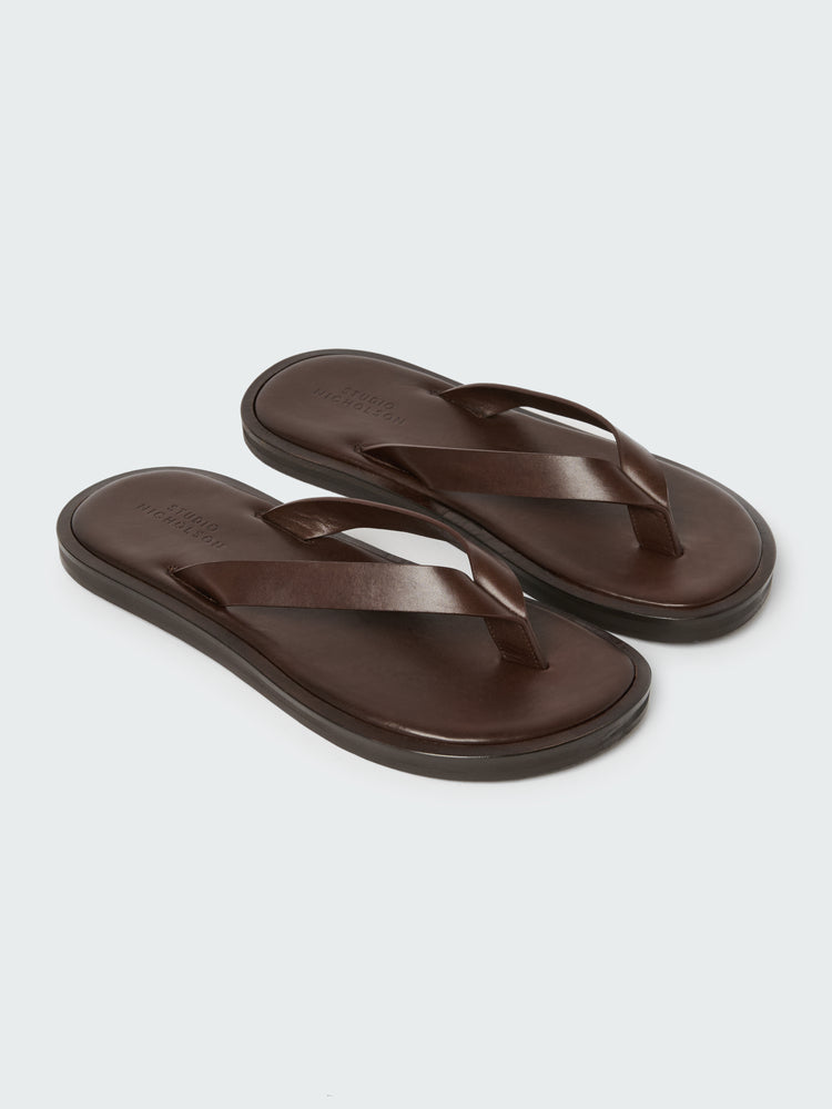 Men's Curren Leather Sandal in Cocoa
