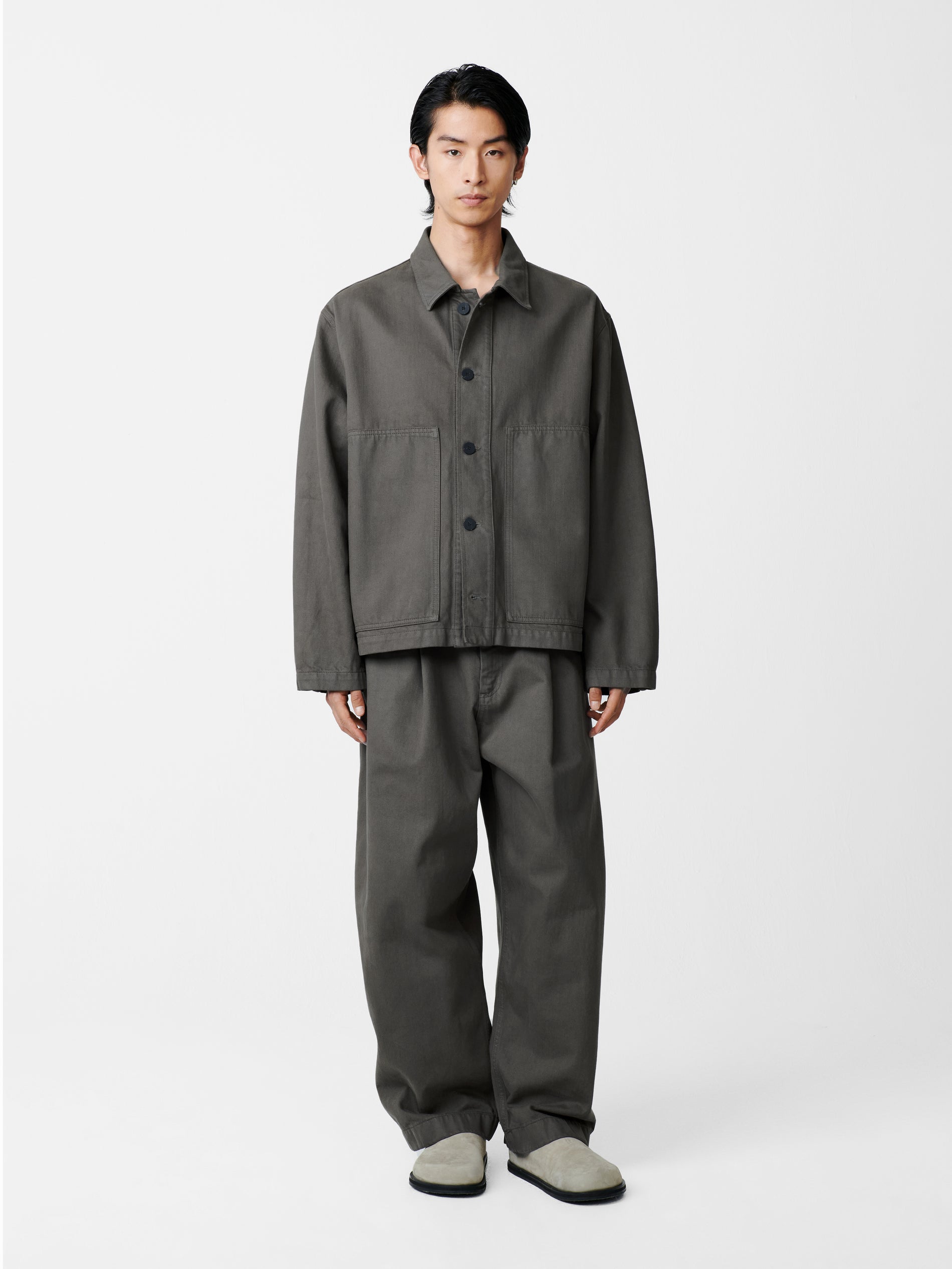 Graph Jacket in Tarmac Grey | Boxy Denim Jacket– Studio