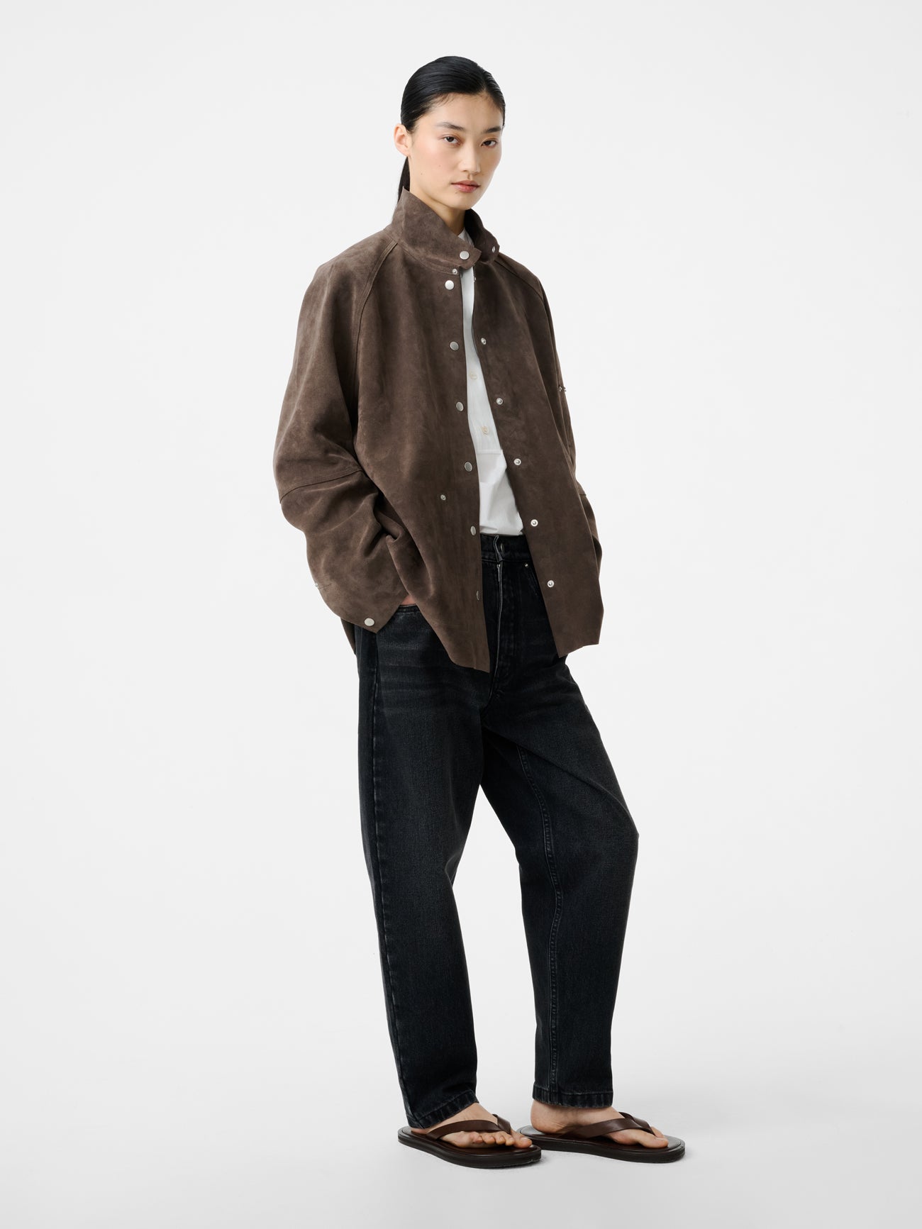 Dash Suede Jacket in Grey - Studio Nicholson