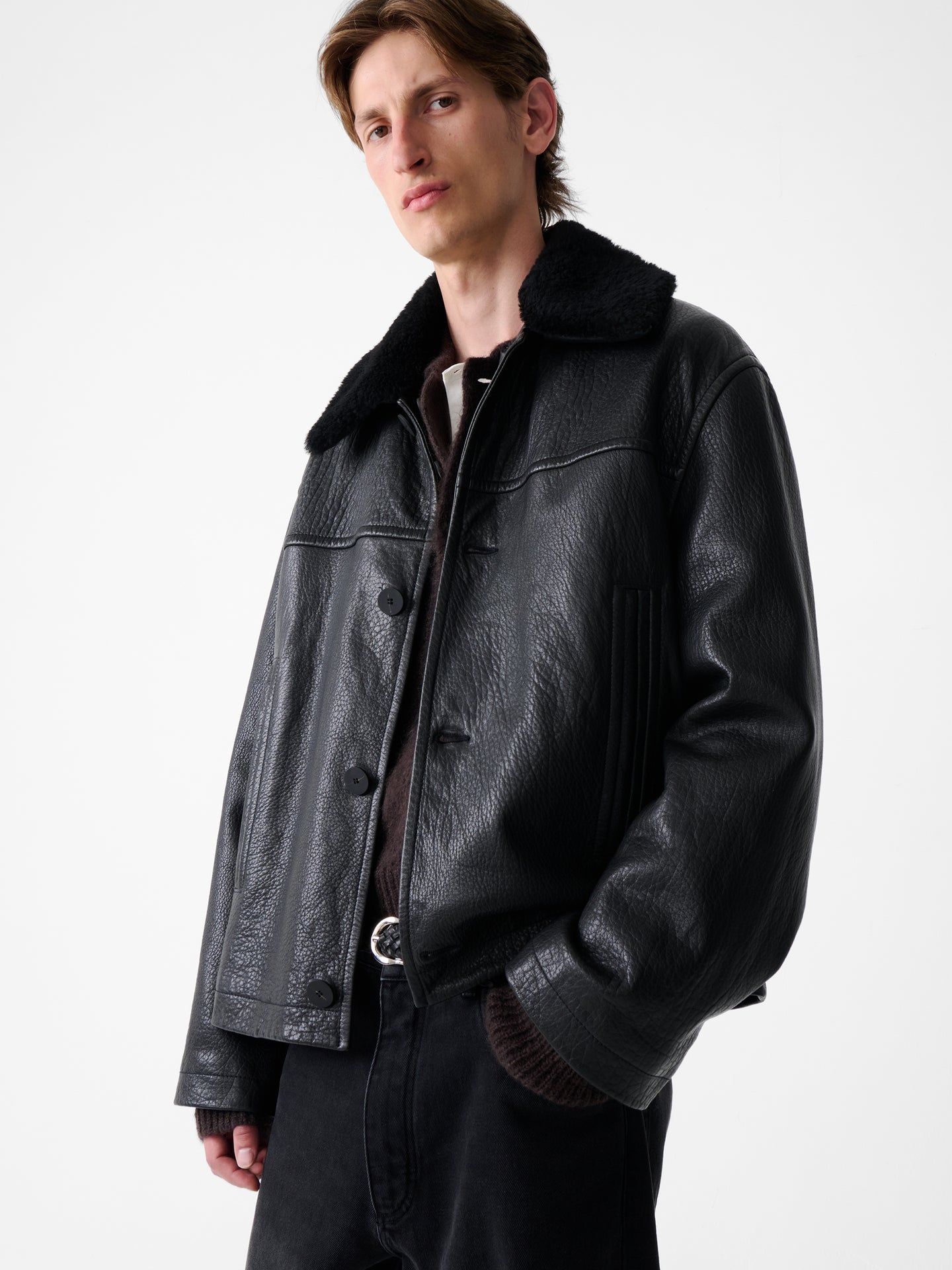 Del Leather Jacket in Black