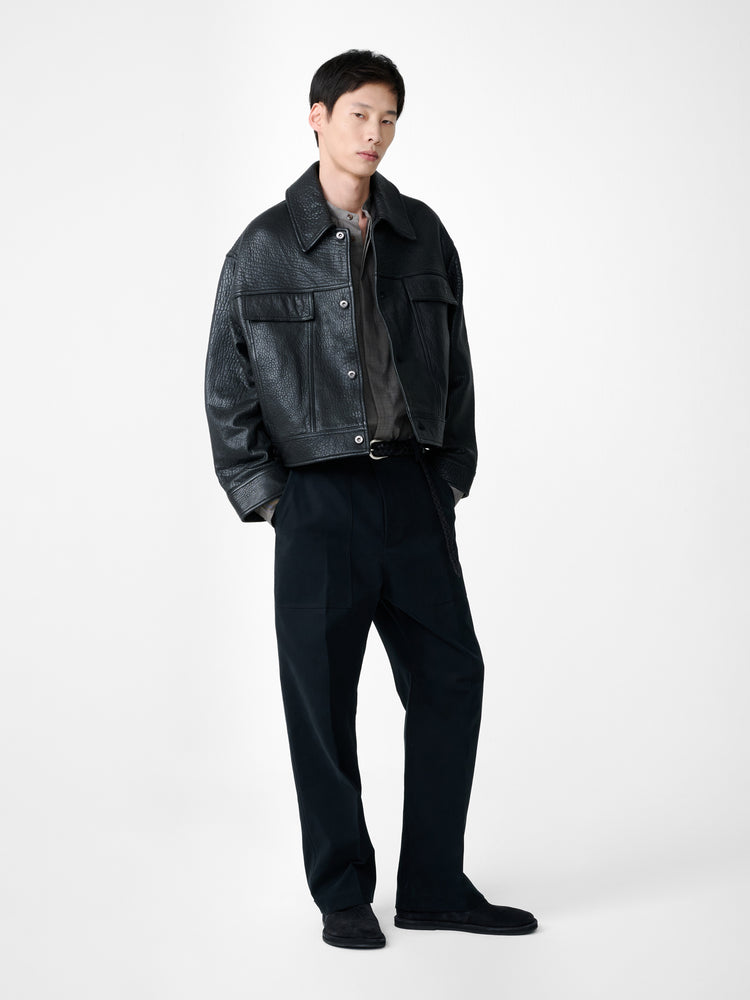 Doyard Leather Jacket in Black - Studio Nicholson