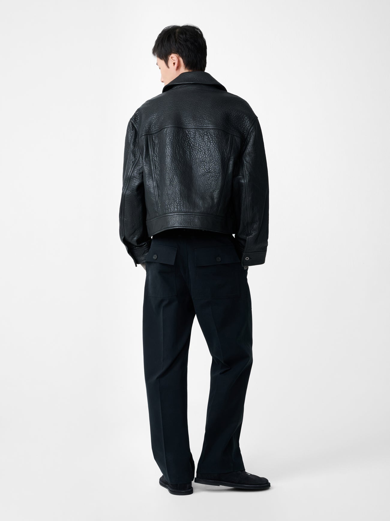 Doyard Leather Jacket in Black - Studio Nicholson