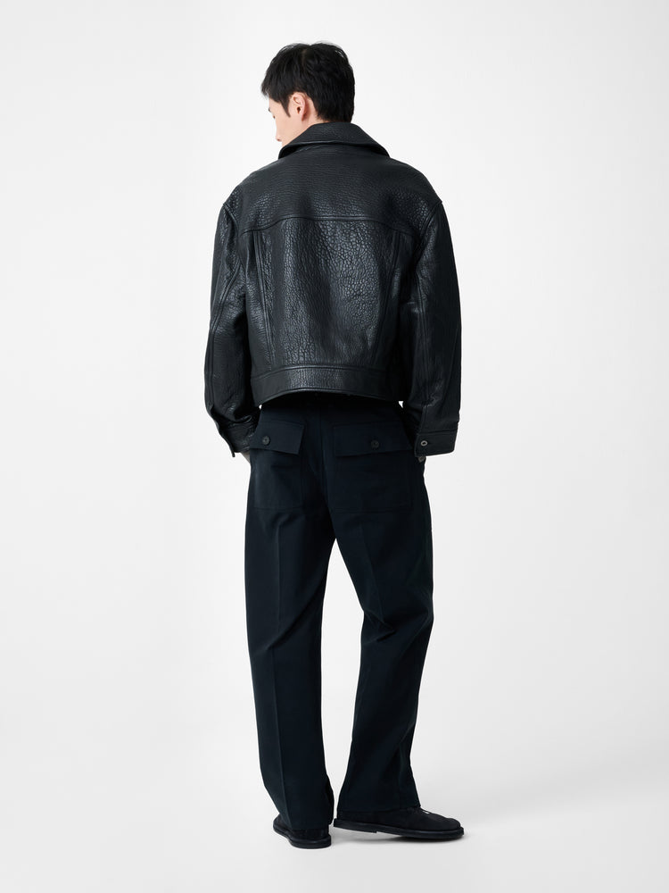 Doyard Leather Jacket in Black - Studio Nicholson