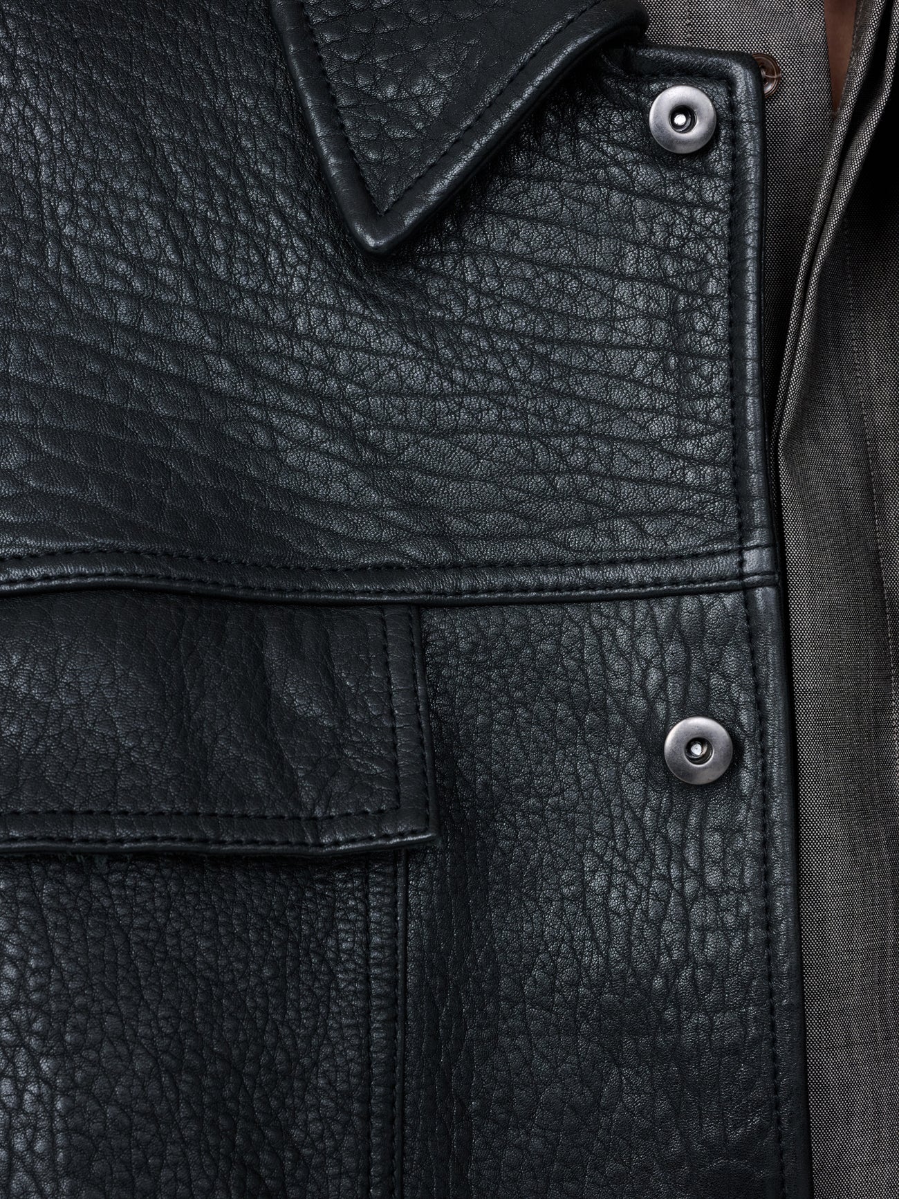 Doyard Leather Jacket in Black - Studio Nicholson