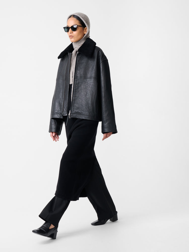 Erie Leather Jacket in Black
