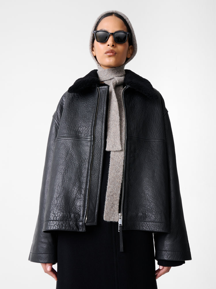Erie Leather Jacket in Black