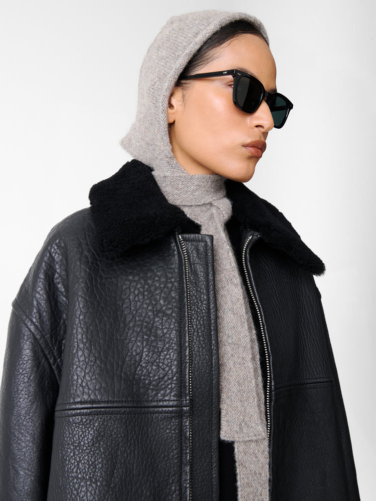 Erie Leather Jacket in Black