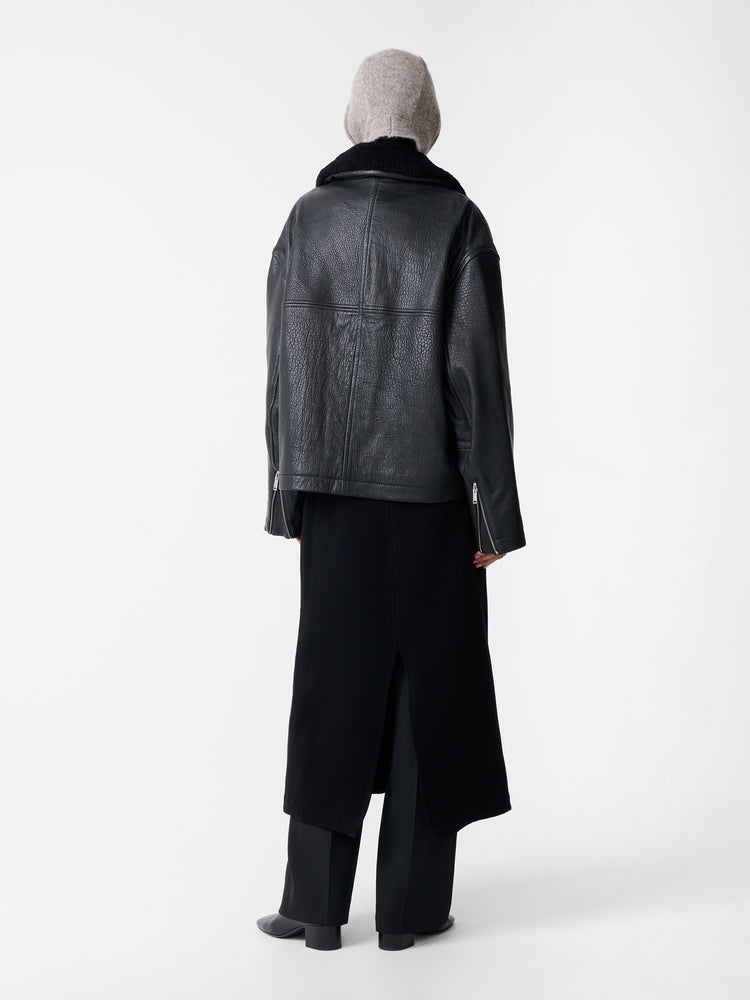 Erie Leather Jacket in Black