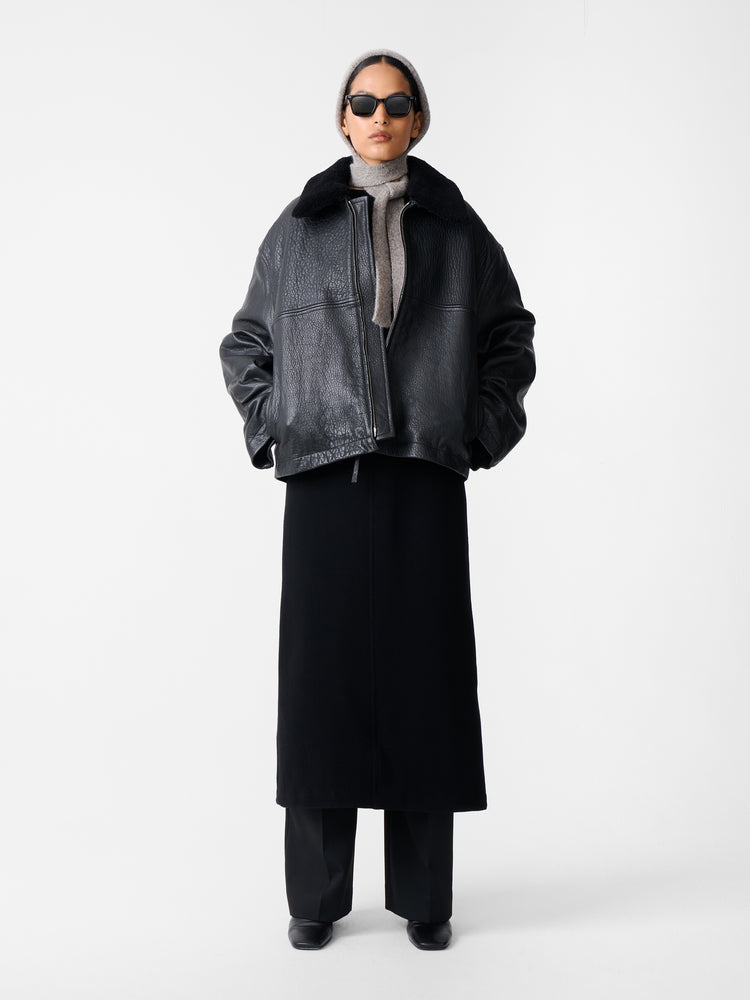 Erie Leather Jacket in Black