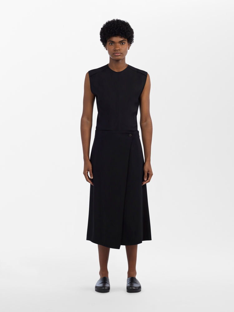 Eyre Wool Viscose Skirt in Black