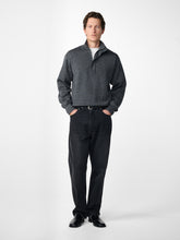 Falmouth Cashmere Knit Polo in Charcoal