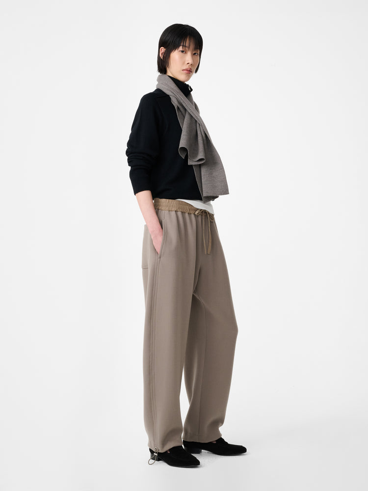 Farr Wool Drawstring Pant in Taupe