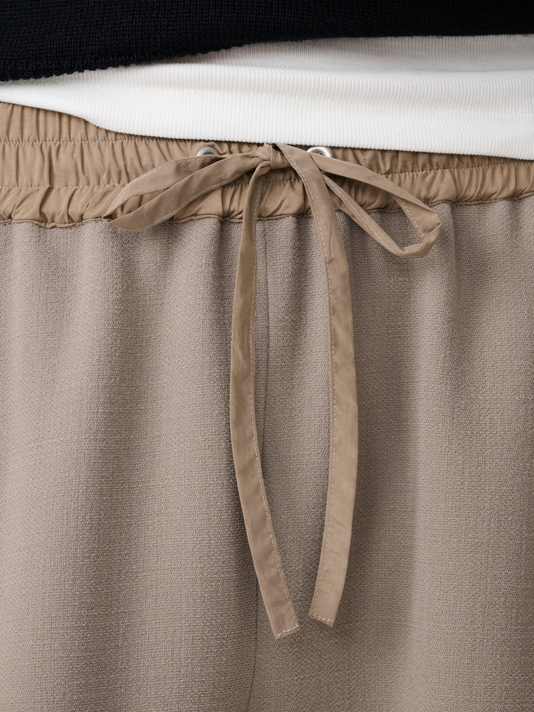 Farr Wool Drawstring Pant in Taupe