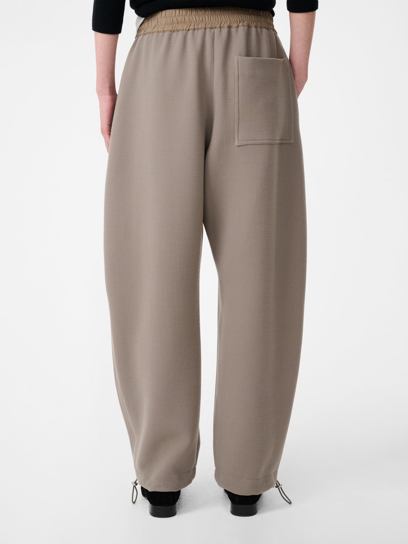 Farr Wool Drawstring Pant in Taupe