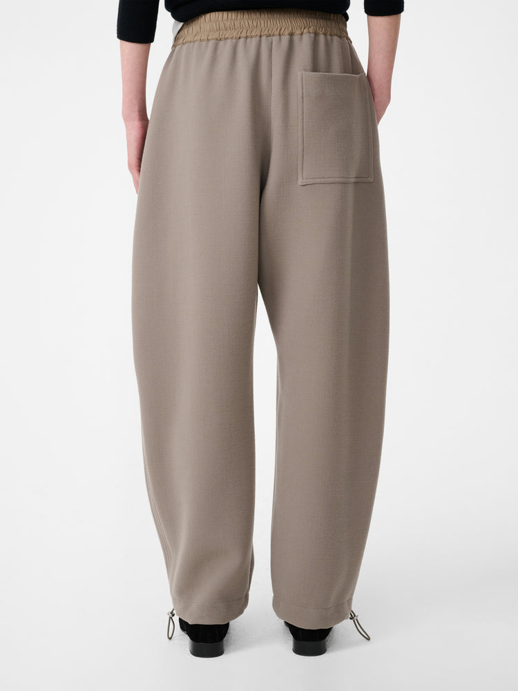 Farr Wool Drawstring Pant in Taupe