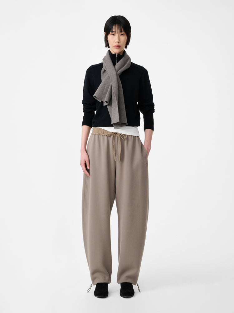 Farr Wool Drawstring Pant in Taupe