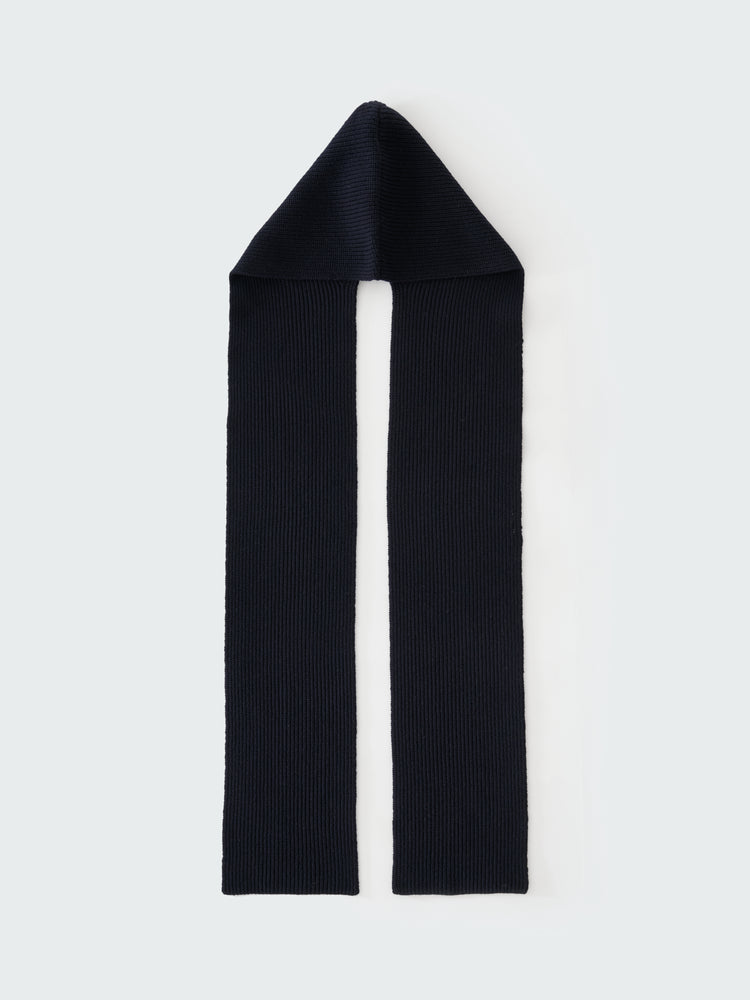 Fife Hooded Scarf in Darkest Navy