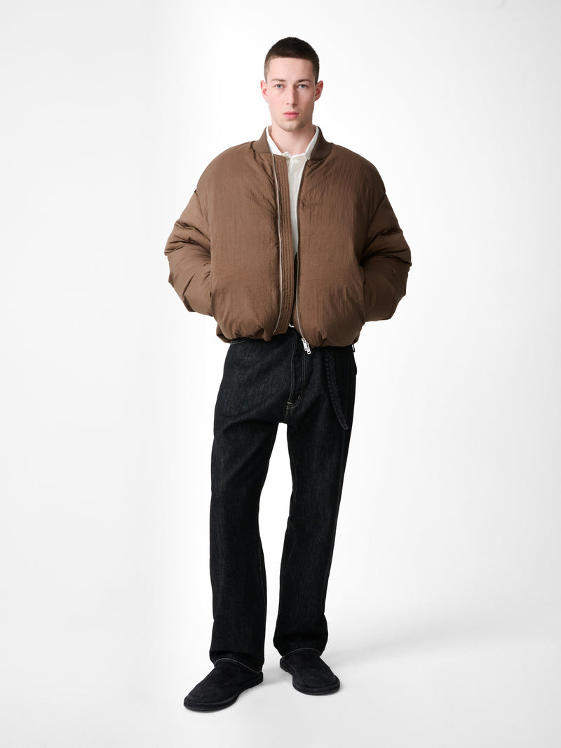 Frye Down Bomber Jacket in Bark