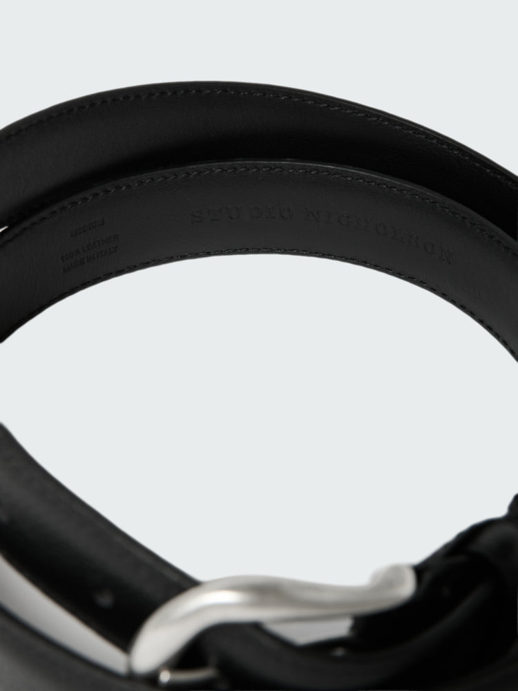Giorgio Grain Leather Belt in Black