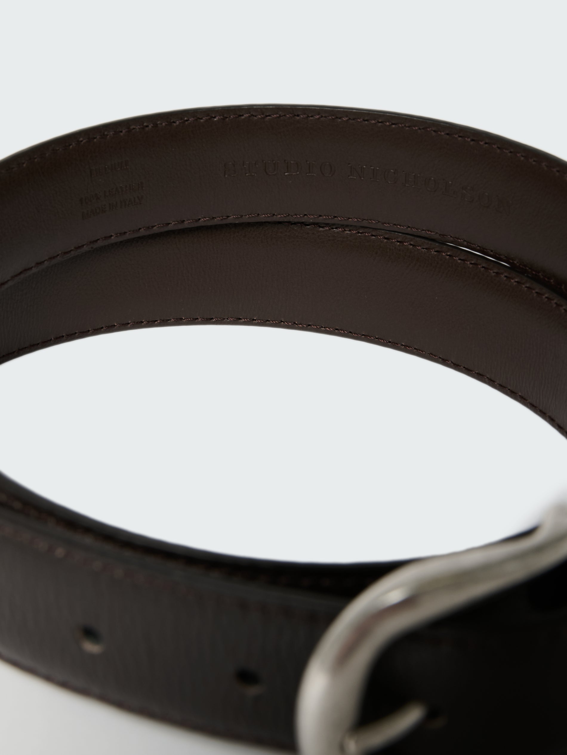 Giorgio Grain Leather Belt in Espresso