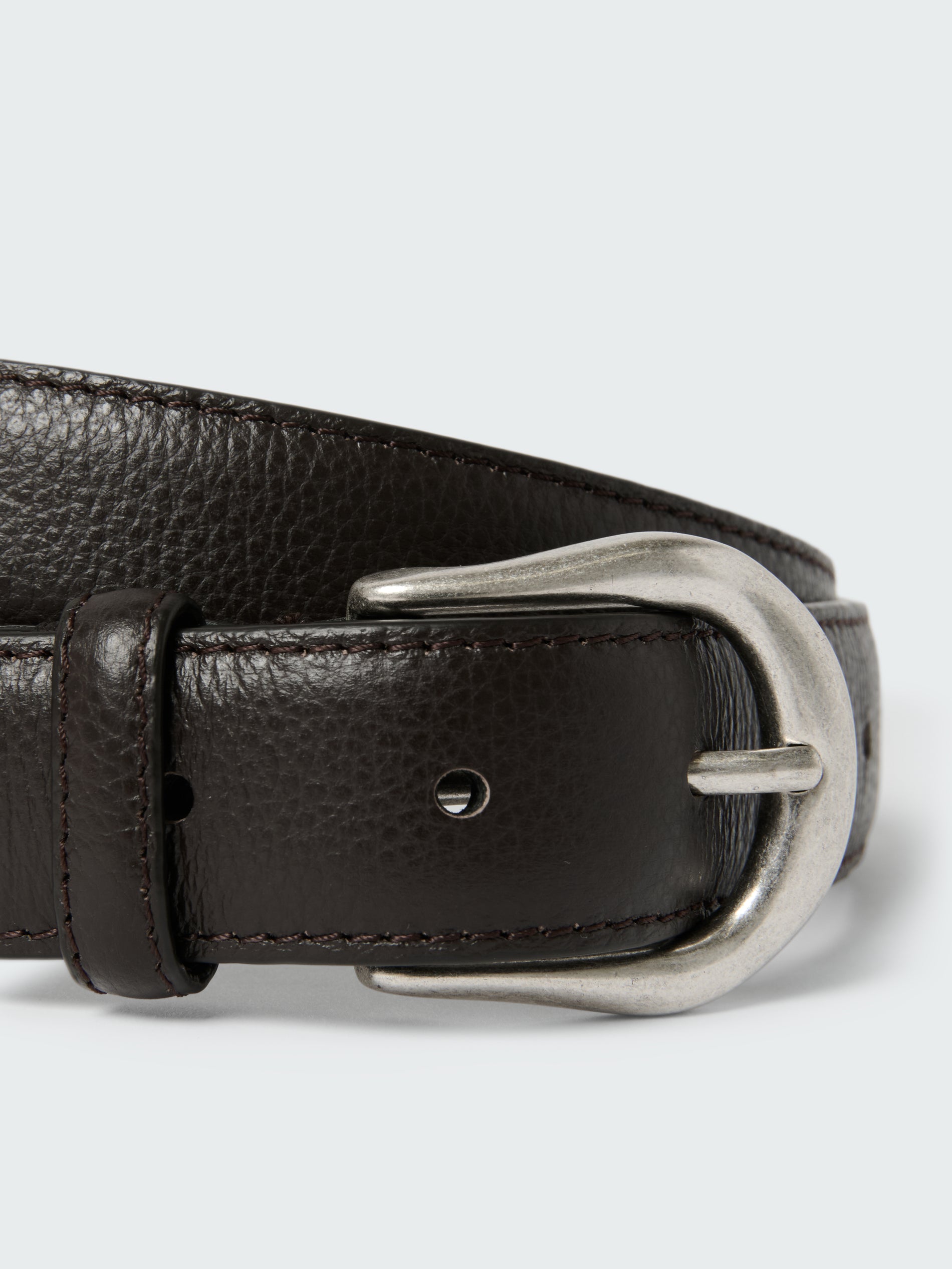 Giorgio Grain Leather Belt in Espresso