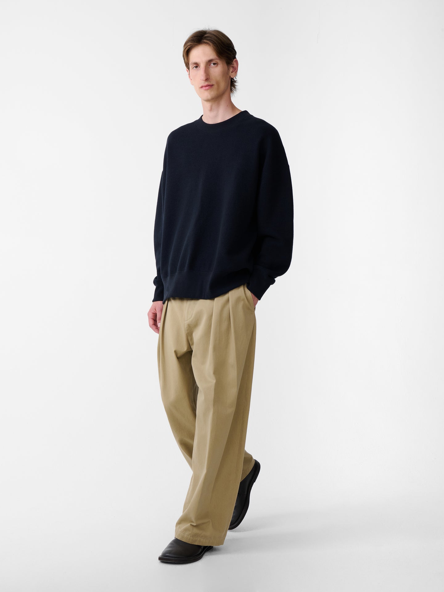 SN X BEAMS PLUS Golightly Jersey in Darkest Navy