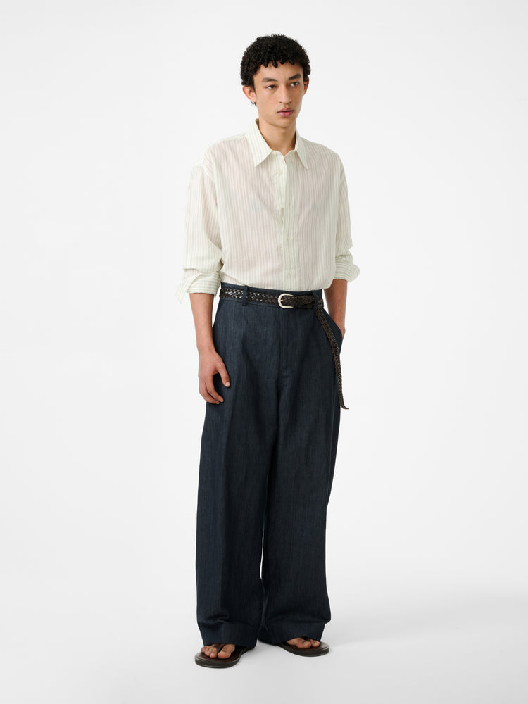Hal Shirt in Parchment Stripe - Studio Nicholson