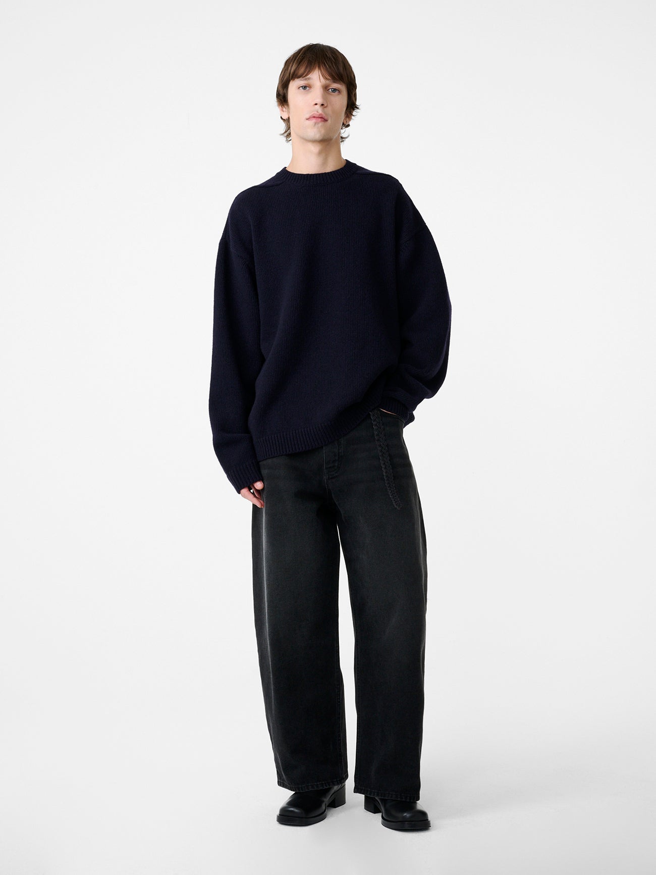 Hemyl Knit in Darkest Navy | Oversized Jumper | Studio Nicholson