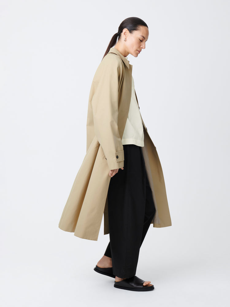 Holin Technical Cotton Coat In Tan - Studio Nicholson