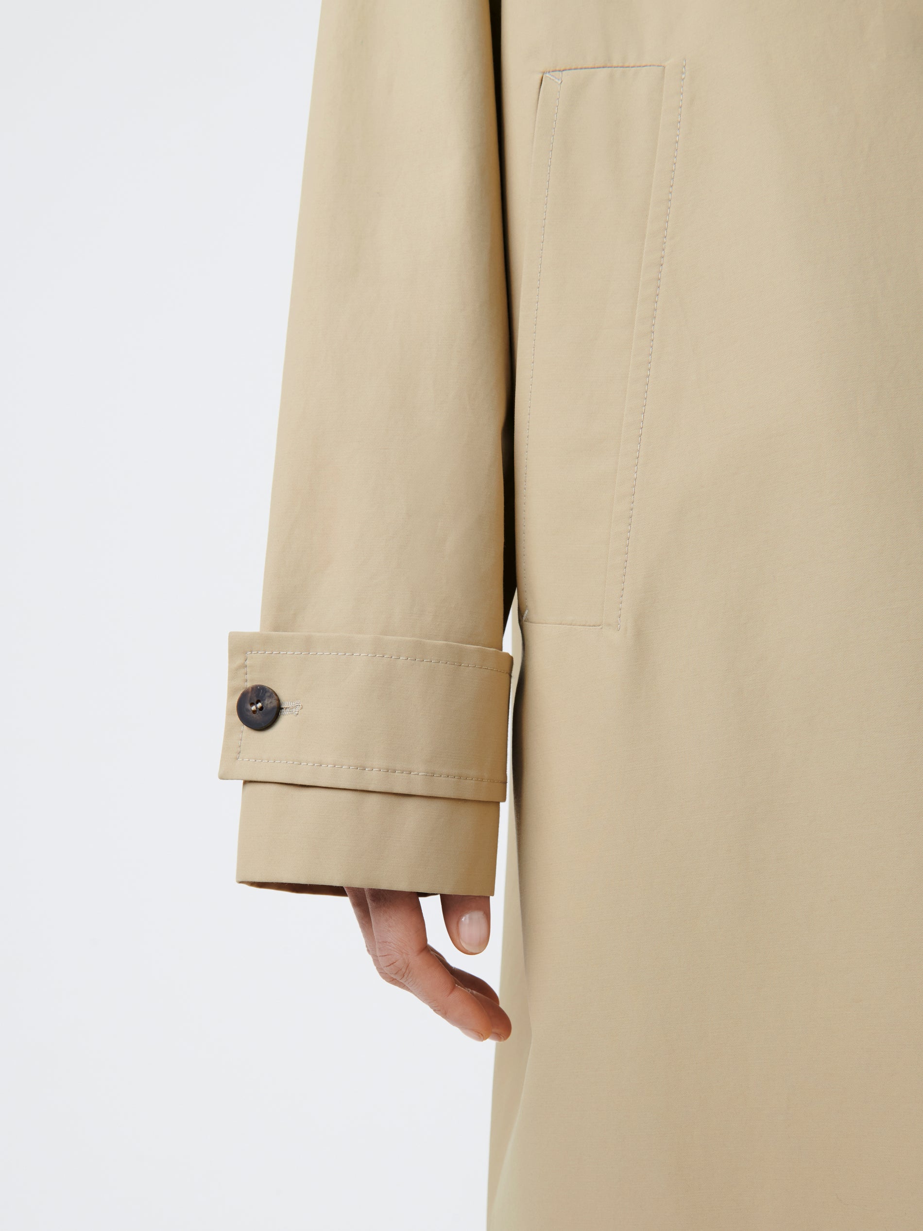 Holin Technical Cotton Coat In Tan - Studio Nicholson