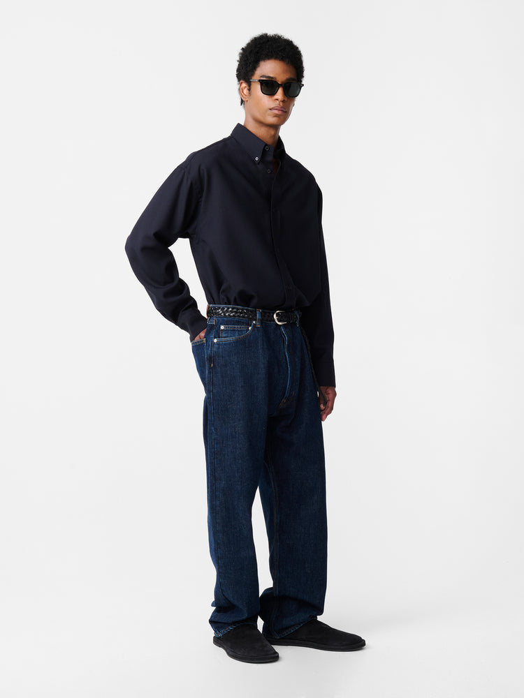 Jude Heritage Wool Shirt in Darkest Navy