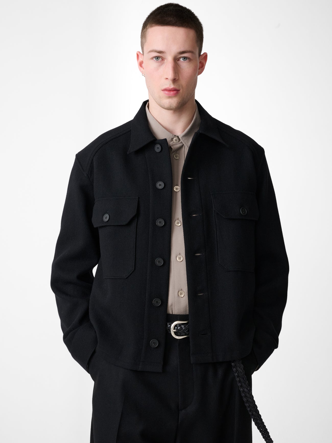 Kelver Wool Jacket in Black