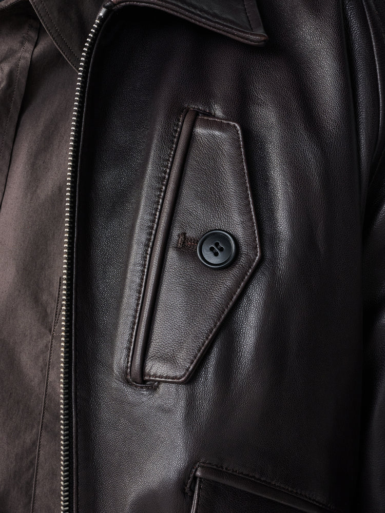 Kendal Leather Jacket in Black Grape