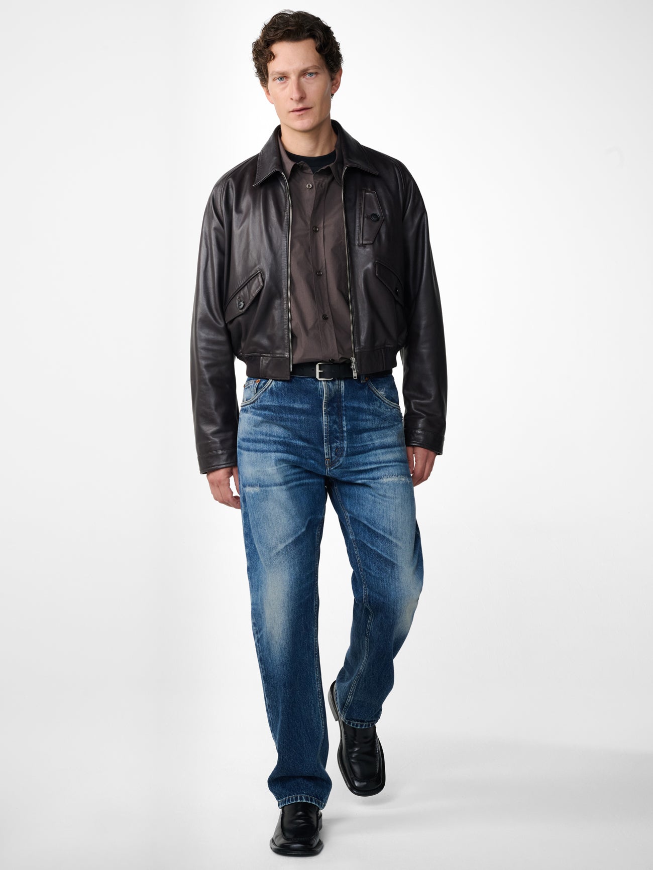 Kendal Leather Jacket in Black Grape