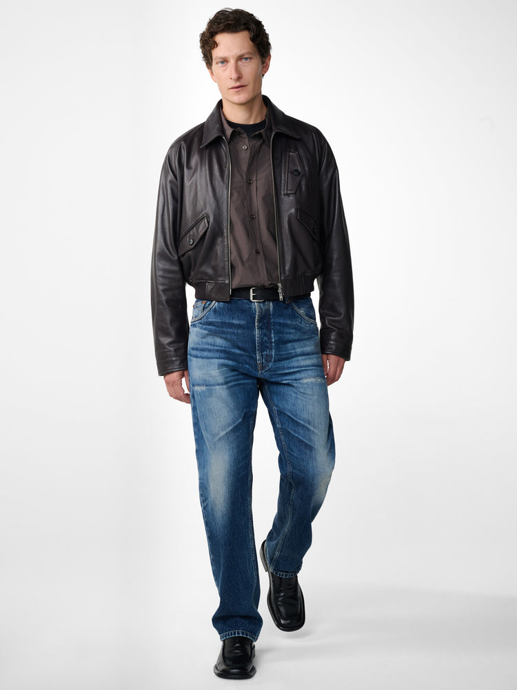 Kendal Leather Jacket in Black Grape