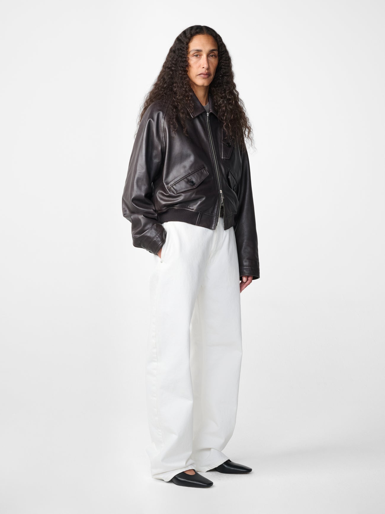Kendal Leather Jacket in Black Grape