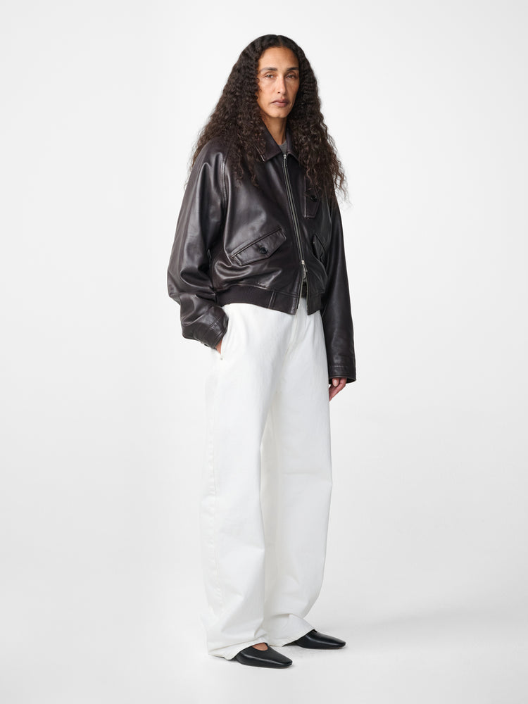 Kendal Leather Jacket in Black Grape