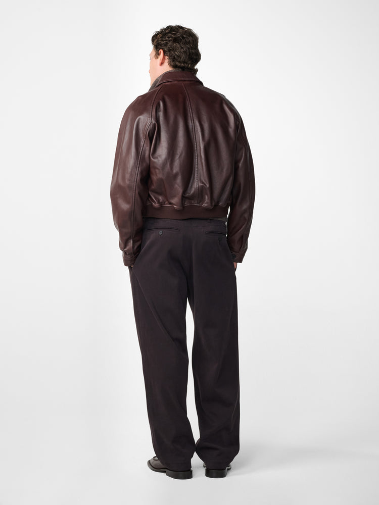 Kendal Leather Jacket in Oxblood