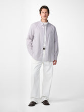 Kingston Shirt in White / Brown Microcheck
